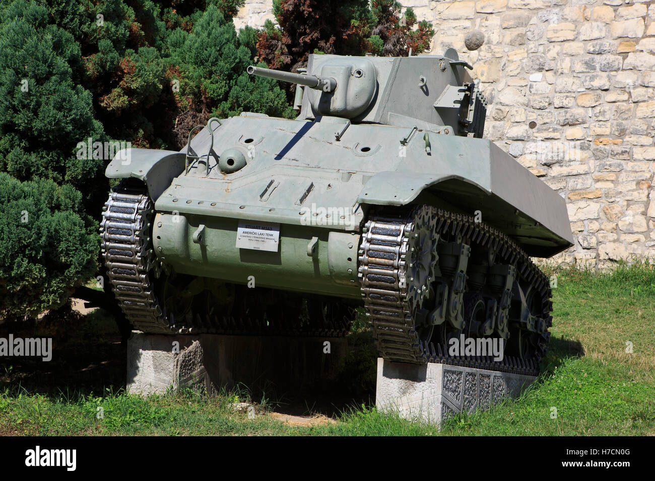 La spia americana DEL SERBATOIO M3A3 (in servizio dal 1941-1944) presso il Museo Militare di Belgrado, Serbia Foto Stock
