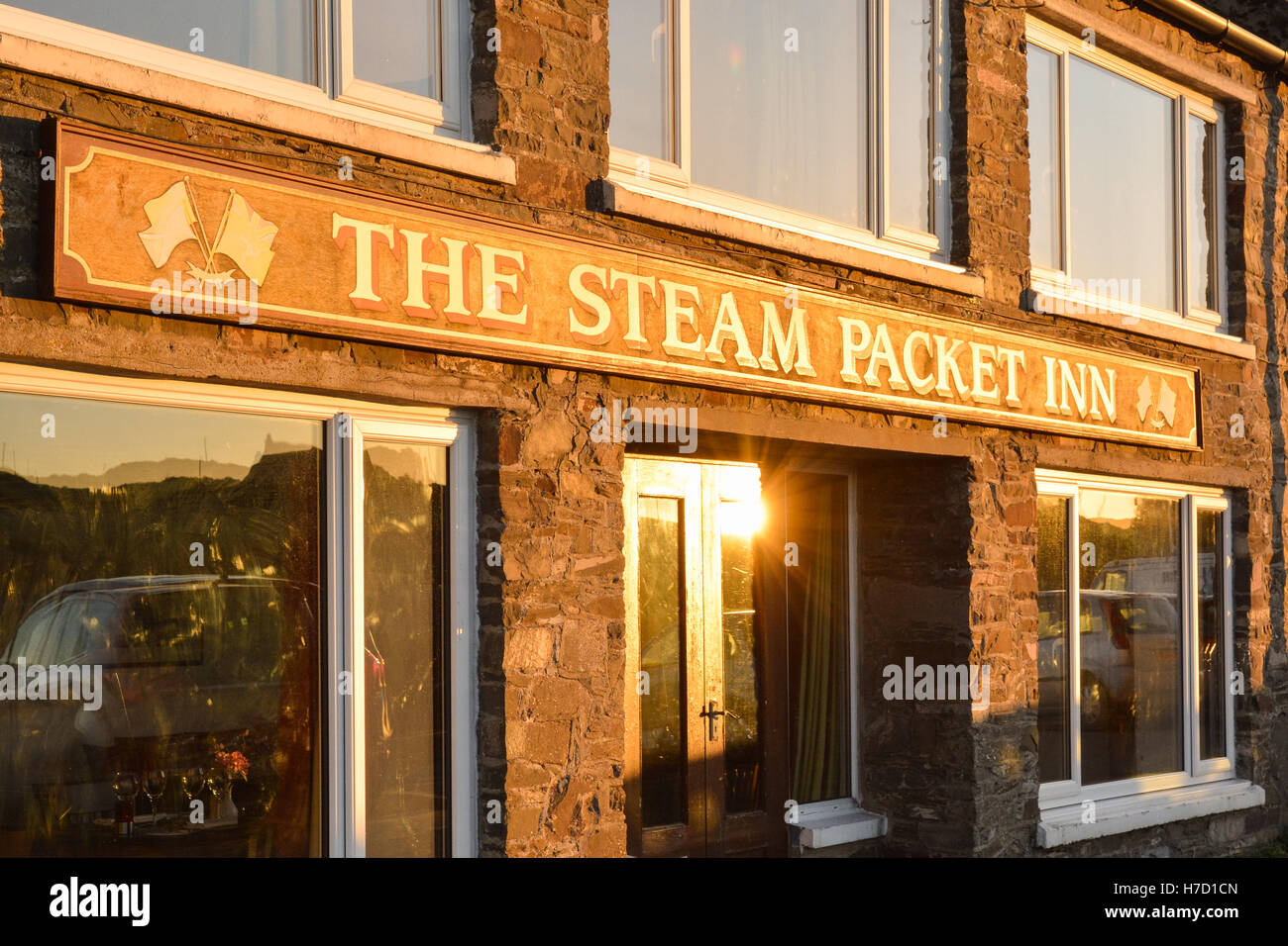 Il pacchetto a vapore Inn segno, Isola di Whithorn, Dumfries and Galloway, Scozia Foto Stock