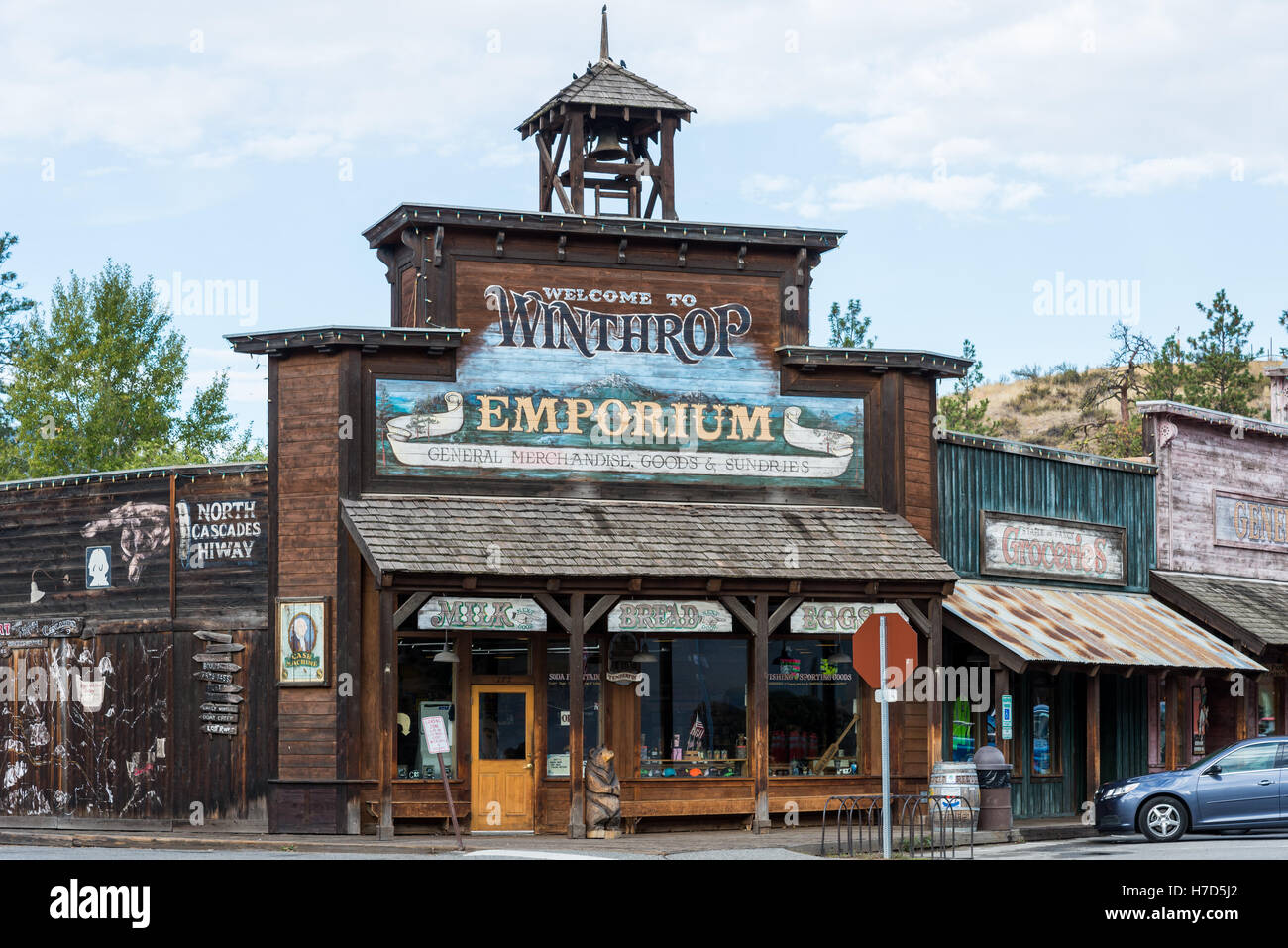 General store nella piccola città Winthrop, Washington, Stati Uniti d'America. Foto Stock