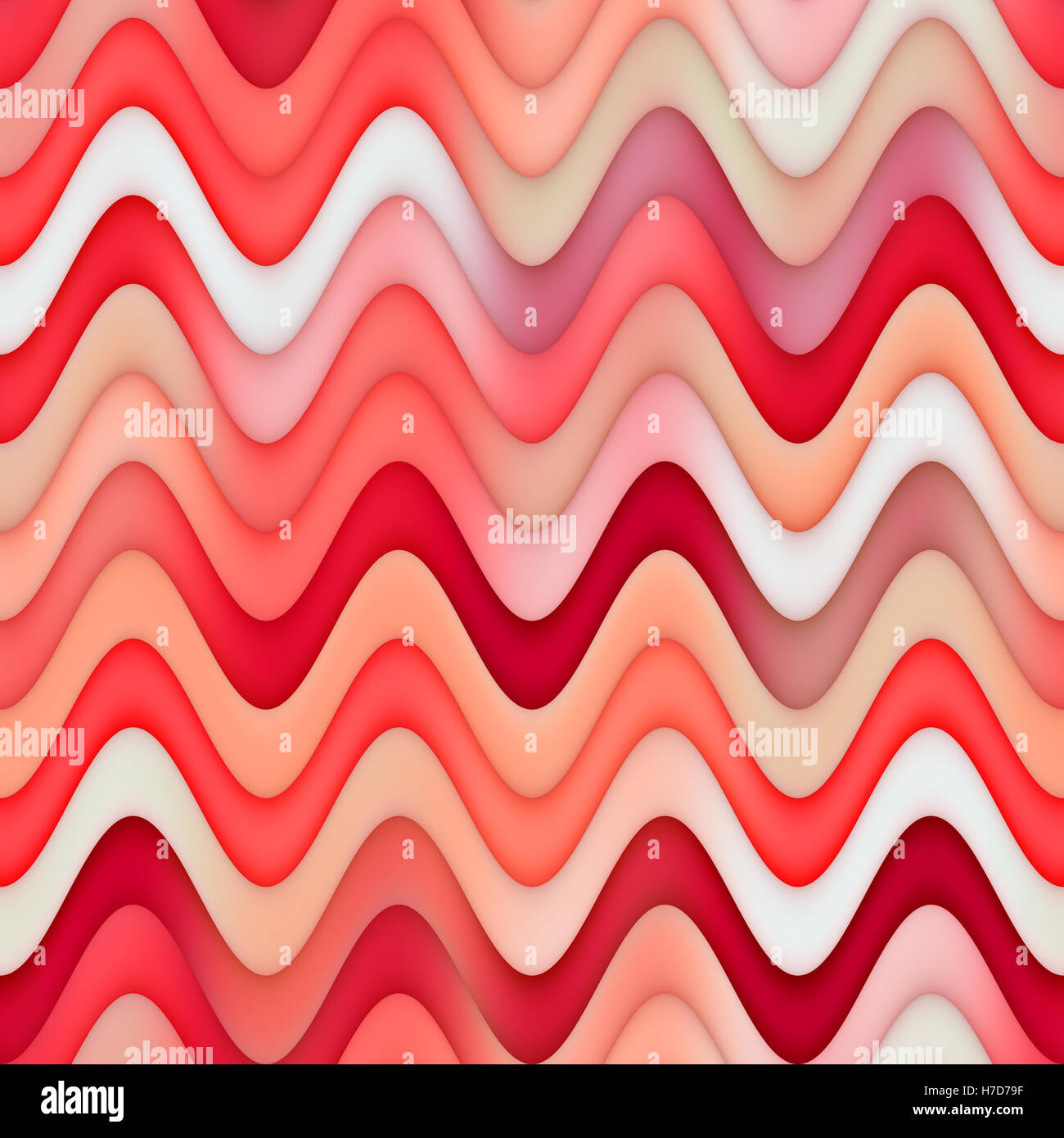 Raster senza giunture Rosa Rosso Bianco sfumature di colore gradiente linea ondulata marmorizzazione effetto Pattern Foto Stock