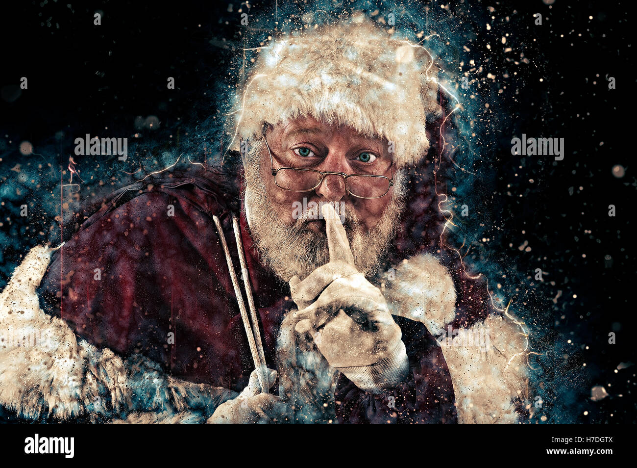 Shhh Santa Foto Stock