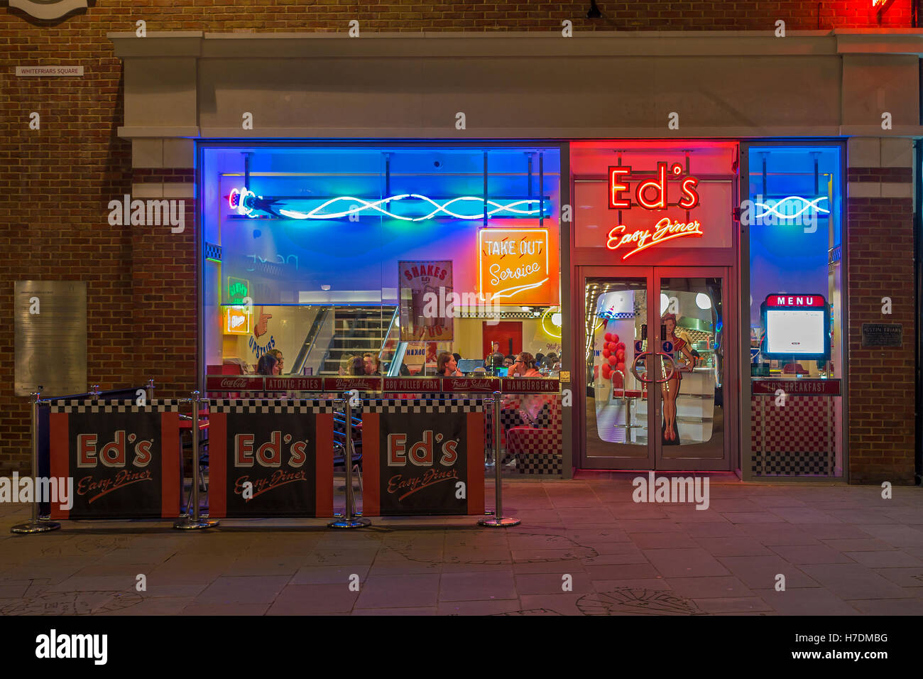 Ed è facile Diner Whitefriars Shopping Centre Canterbury Kent Foto Stock