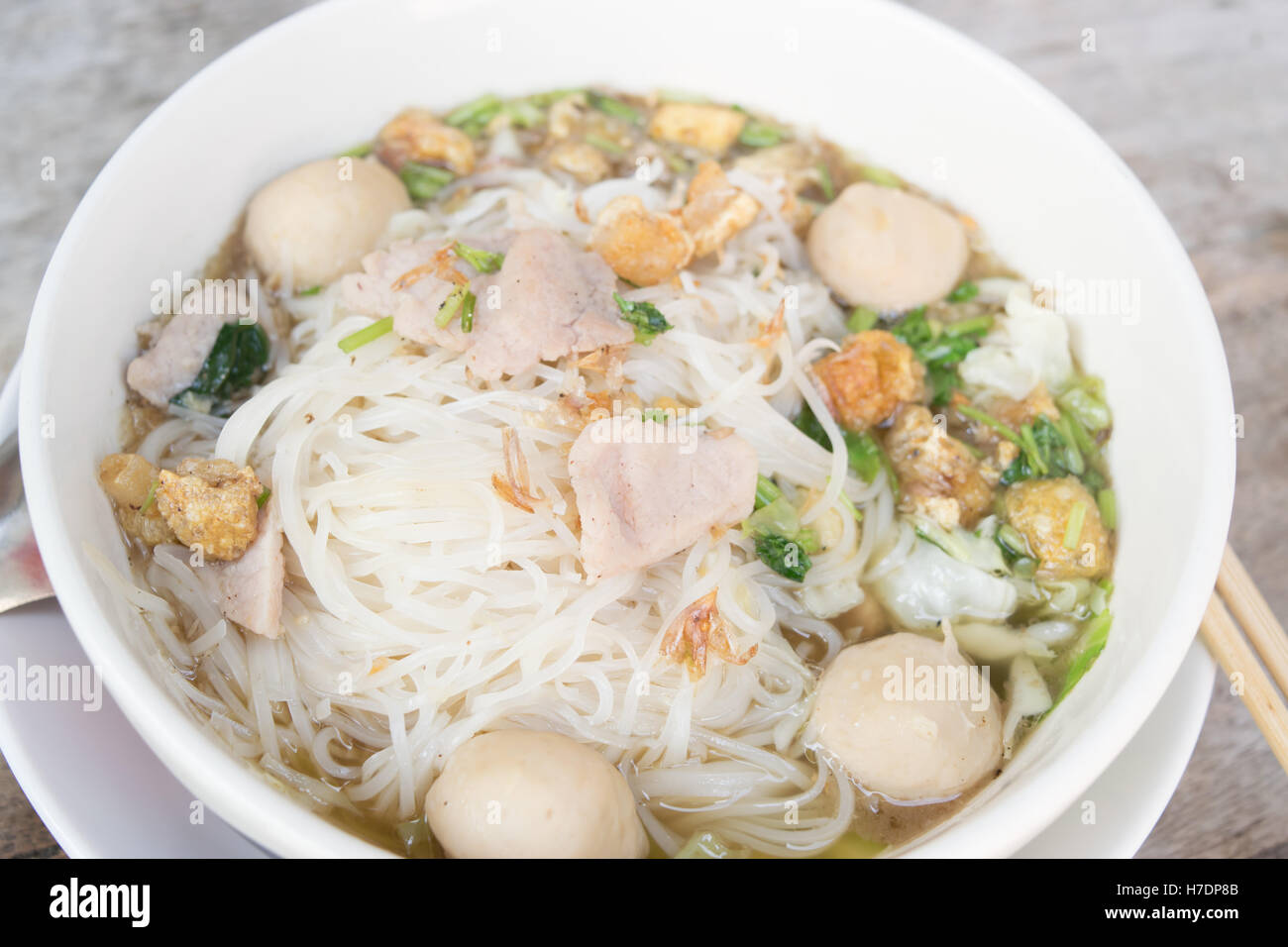 Thai noodle soup, famoso cibo stile settentrionale Foto Stock