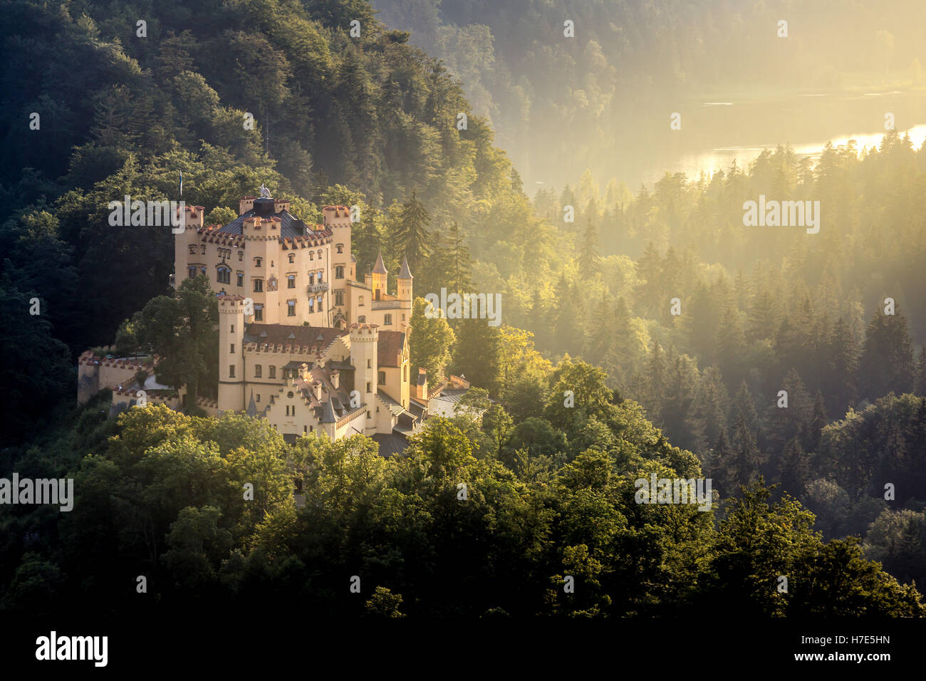 Il castello di Hohenschwangau a Fussen Baviera, Germania Foto Stock