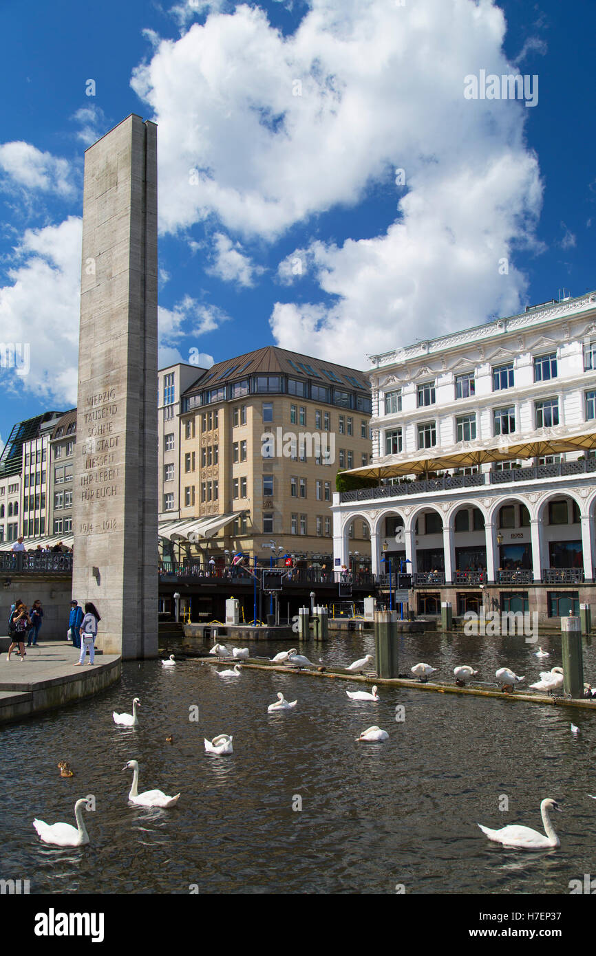 Piccolo lago Alster Amburgo, Germania Foto Stock