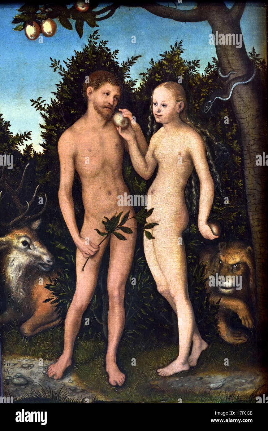 Adamo ed Eva 1533 Lucas Cranach il Vecchio 1472 - 1553 il tedesco in Germania Foto Stock