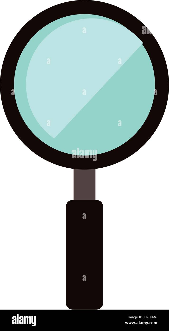 Lente di ingrandimento icona strumento su sfondo bianco. illustrazione vettoriale Illustrazione Vettoriale