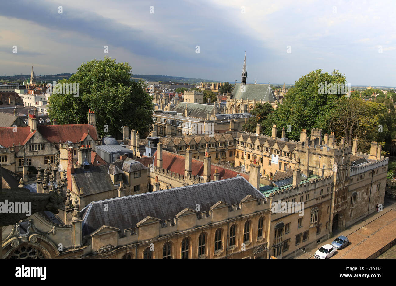 Brasenose College di edifici da sopra, Università di Oxford, England, Regno Unito Foto Stock