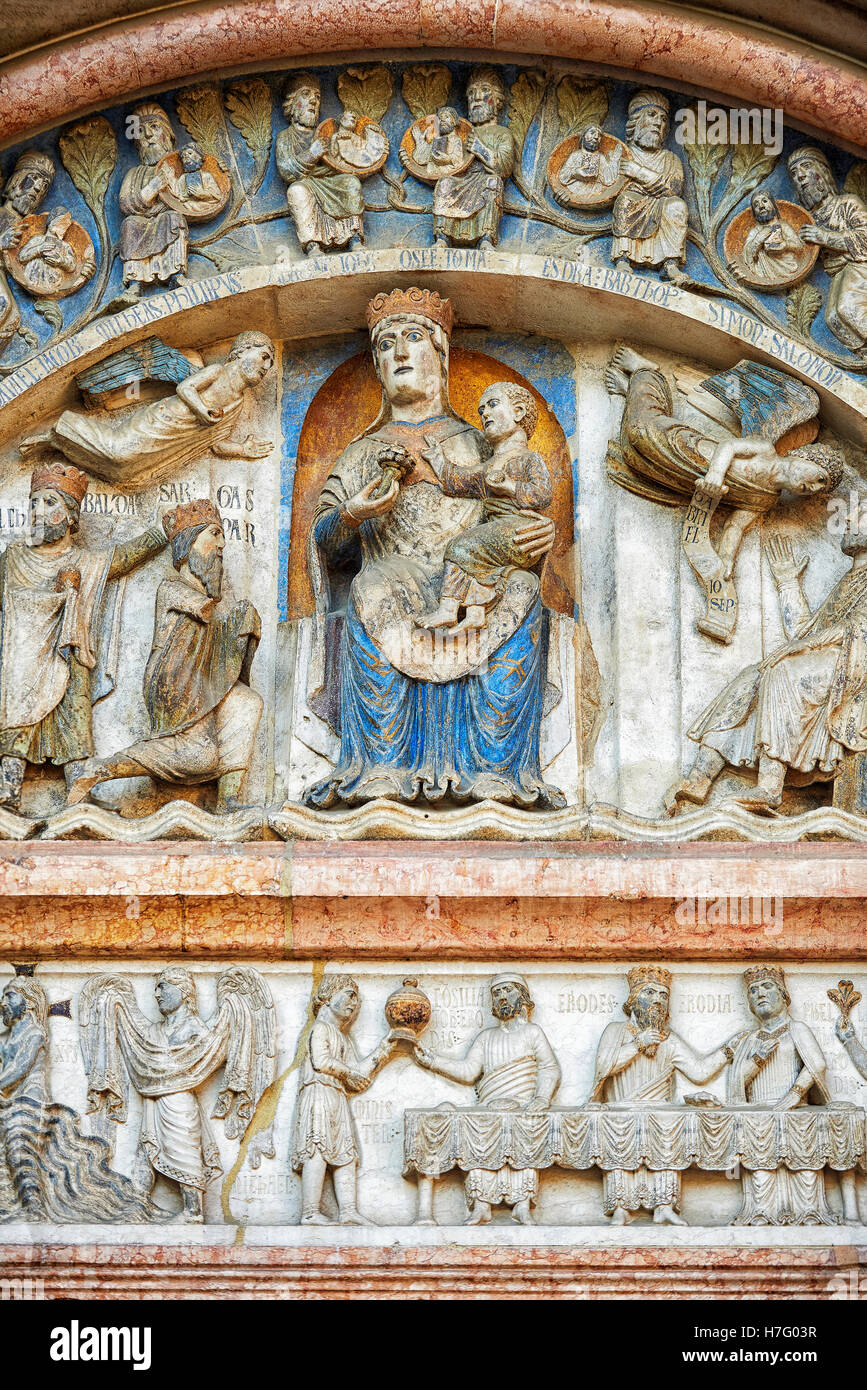 Il Battistero Romanico di Parma, circa 1196, (il Battistero di Parma), Italia Foto Stock
