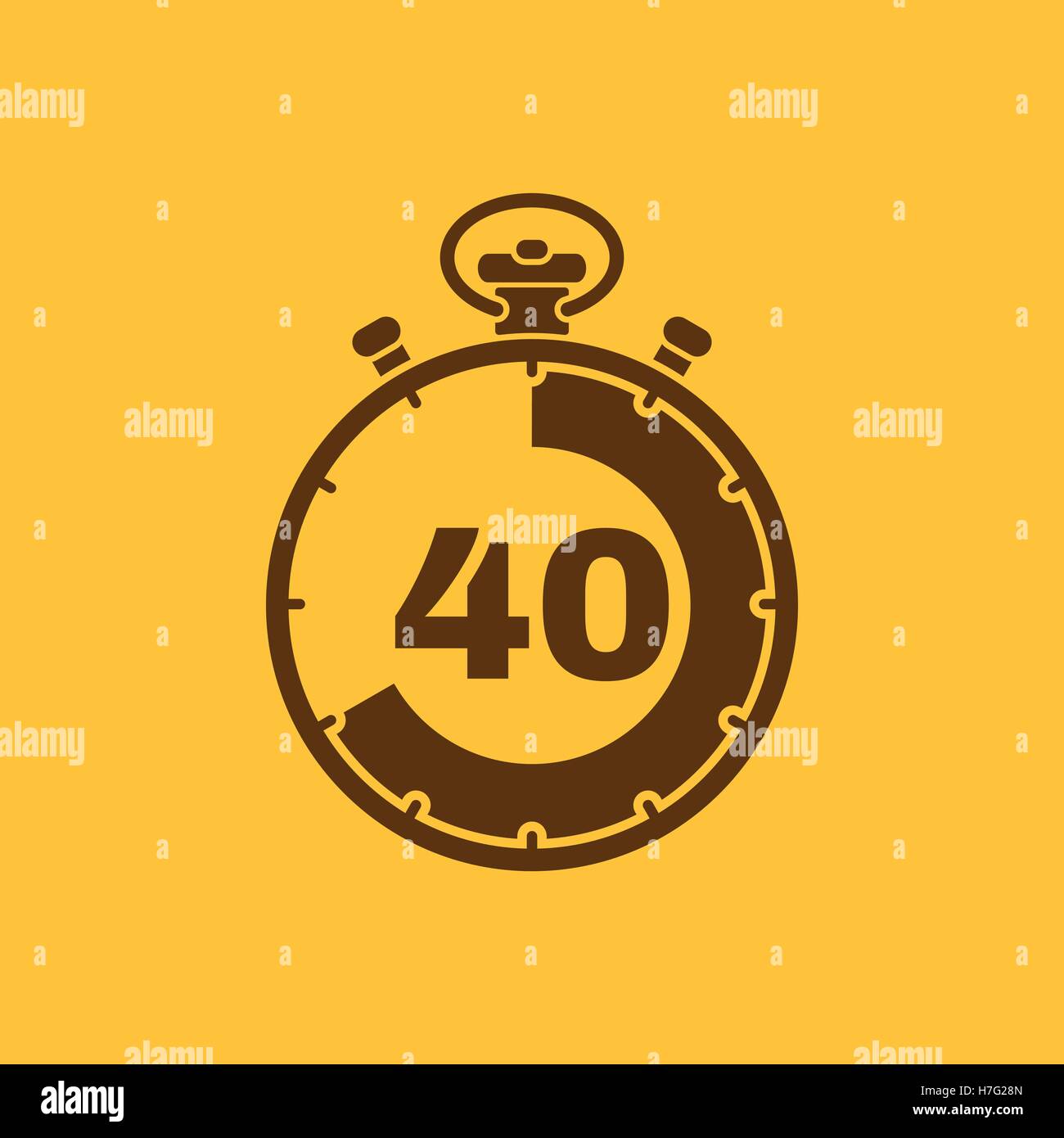 Il 40 secondi, minuti cronometro icona. Orologio e guardare, timer conto alla rovescia, cronometro simbolo. UI. Web. Logo. Segno. Design piatto. Un Illustrazione Vettoriale