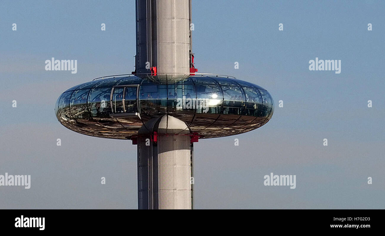 Una fotografia aerea della British Airways i360 in Brighton, Sussex. Picture Data: Mercoledì 2 Novembre 2016 Foto Stock