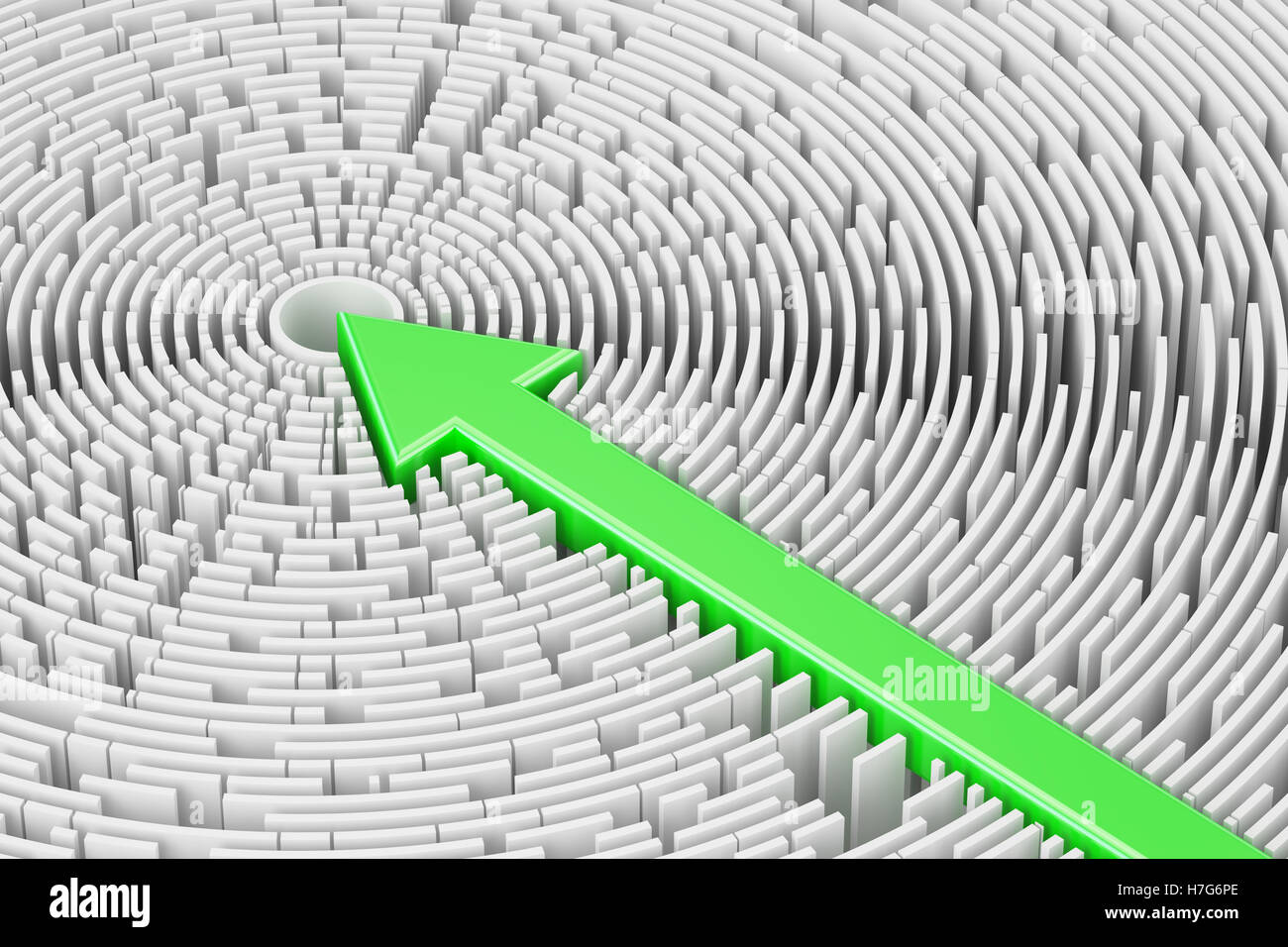 Percorso attraverso il labirinto, concetto di soluzione. 3D rendering isolati su sfondo bianco Foto Stock Percorso attraverso il labirinto, concetto di soluzione. 3D rendering isolati su sfondo bianco Foto Stock