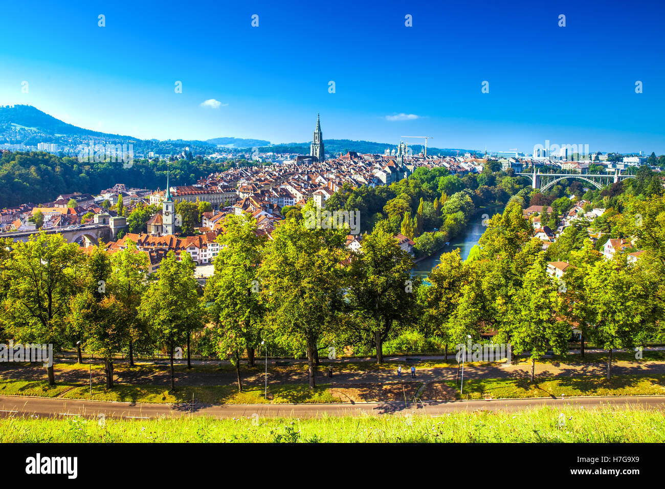 Centro storico di Berna è la capitale della Svizzera, l'Europa. Foto Stock