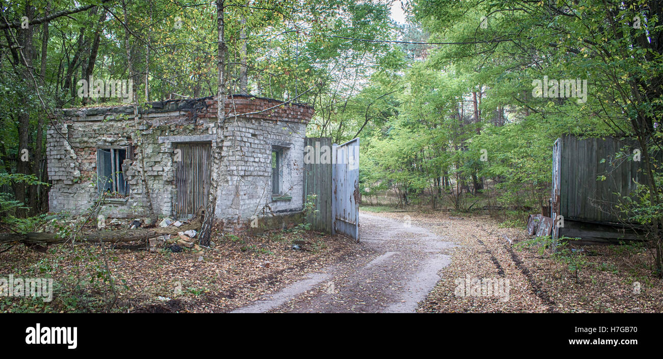 Gate abbandonati di Chernobyl Foto Stock