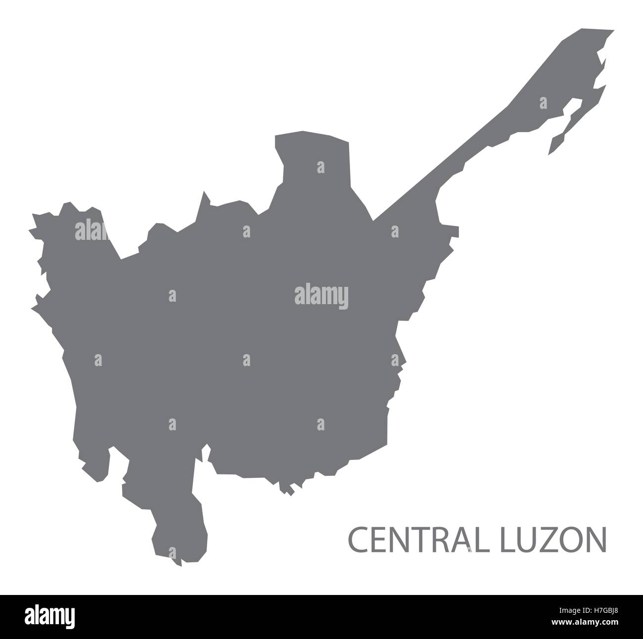 Luzon Centrale Filippine mappa in grigio Illustrazione Vettoriale