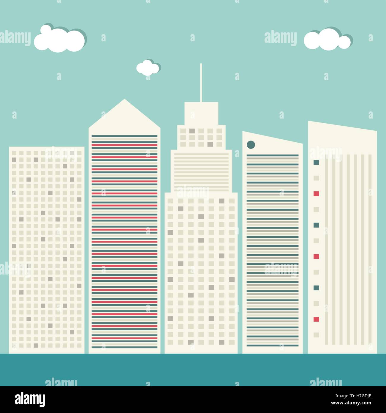 Business moderno concetto di città Illustrazione Vettoriale