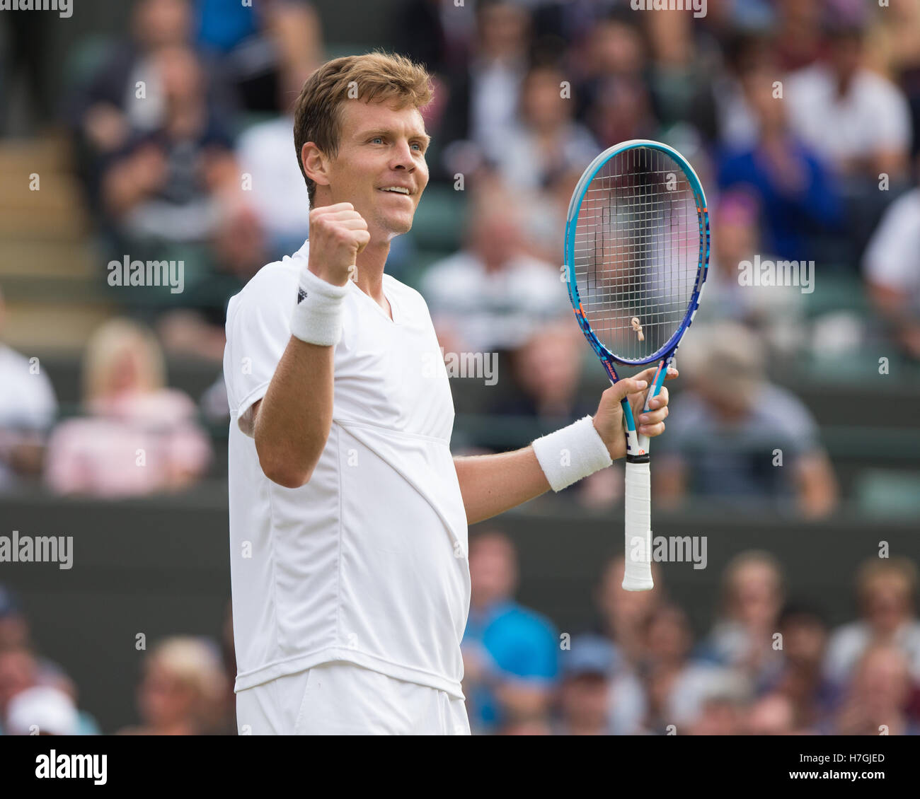 Tomas BERDYCH (CZE) celebra a Wimbledon 2016 Foto Stock