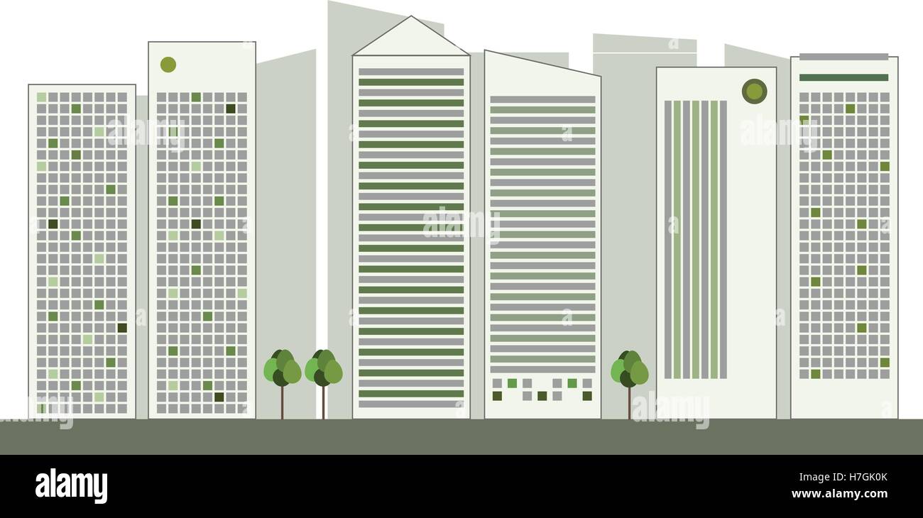 Moderna città Eco. Think Green Concept Illustrazione Vettoriale