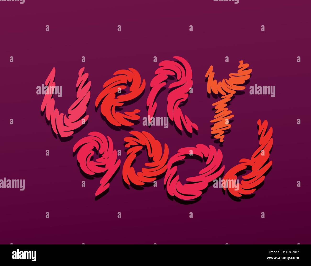 Ottimo testo disegnato a mano le lettere di colore rosso illustrazione vettoriale Illustrazione Vettoriale