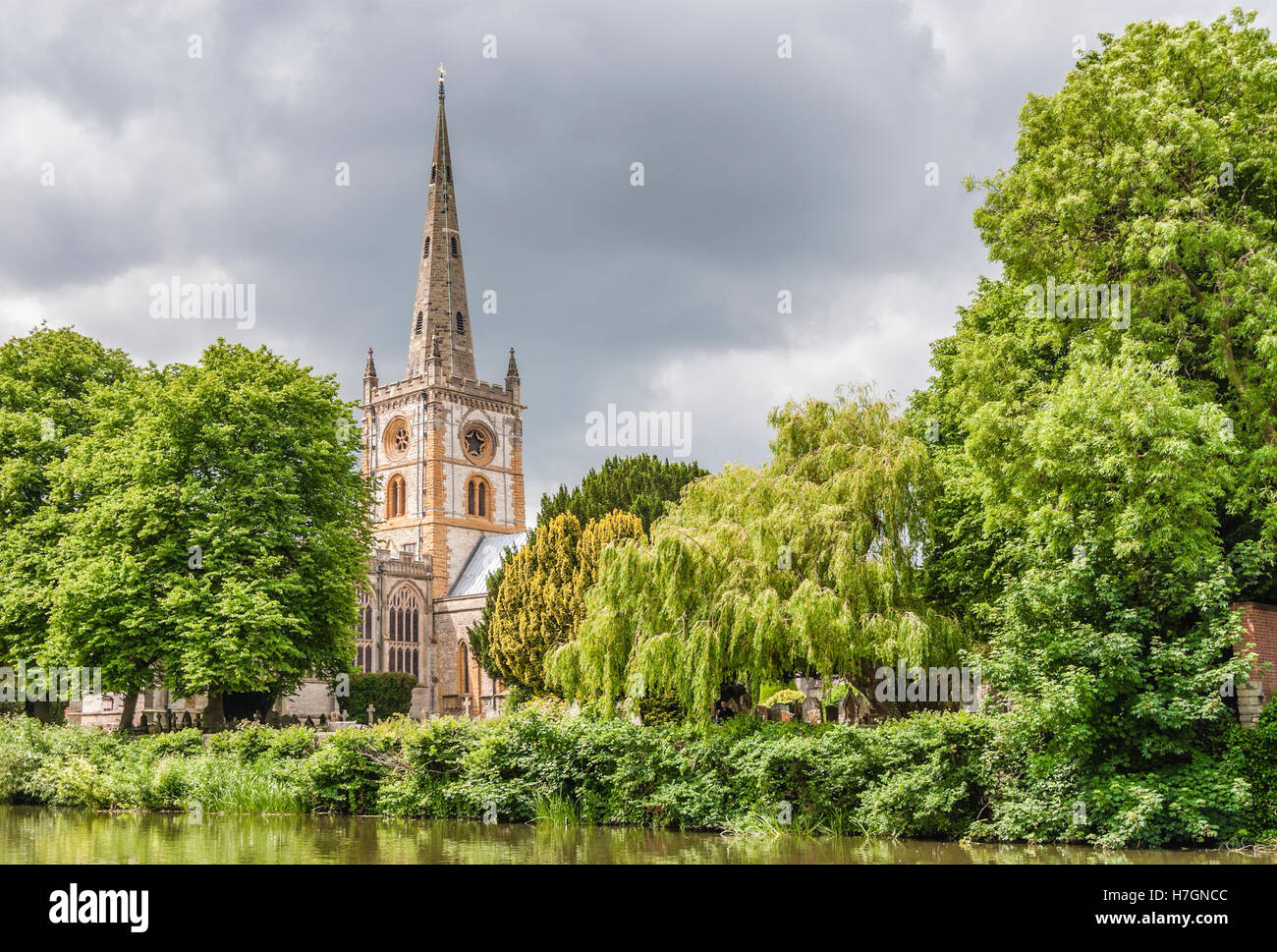 La Chiesa della Santa e indivisa Trinità, Stratford-upon-Avon, Warwickshire, Inghilterra Foto Stock
