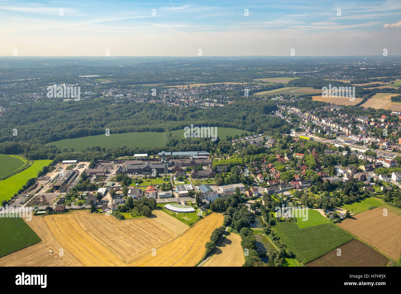 Vista aerea, colonia Dortmund-Bövinghausen Landwehr Zollern II / IV, Art Nouveau miniera, Berlin architetto Bruno Möhring, di ingresso Foto Stock
