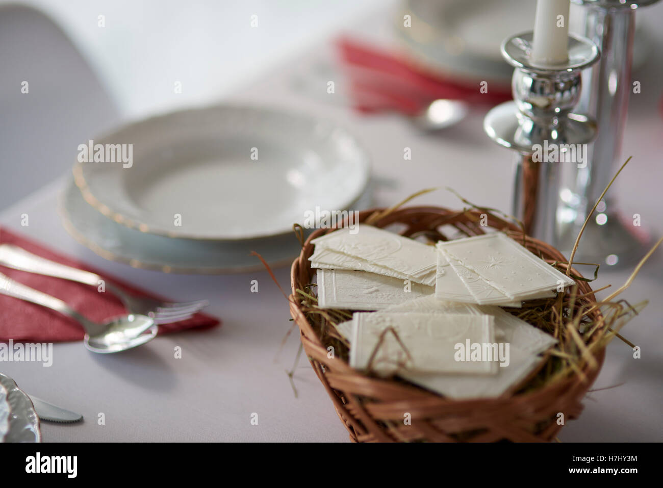 Wafer nel cestello e la piastra a vuoto Foto Stock