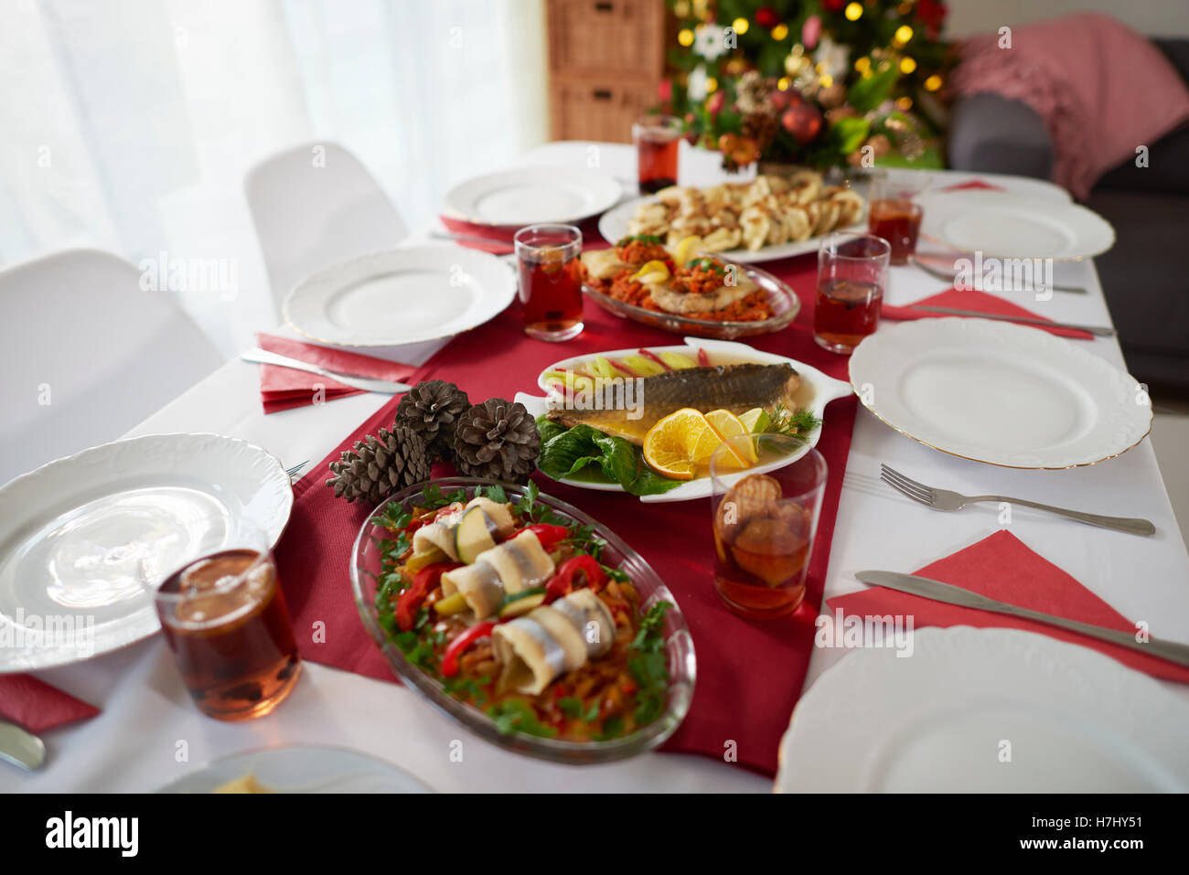 Tavola di natale è in attesa per le missioni Foto Stock