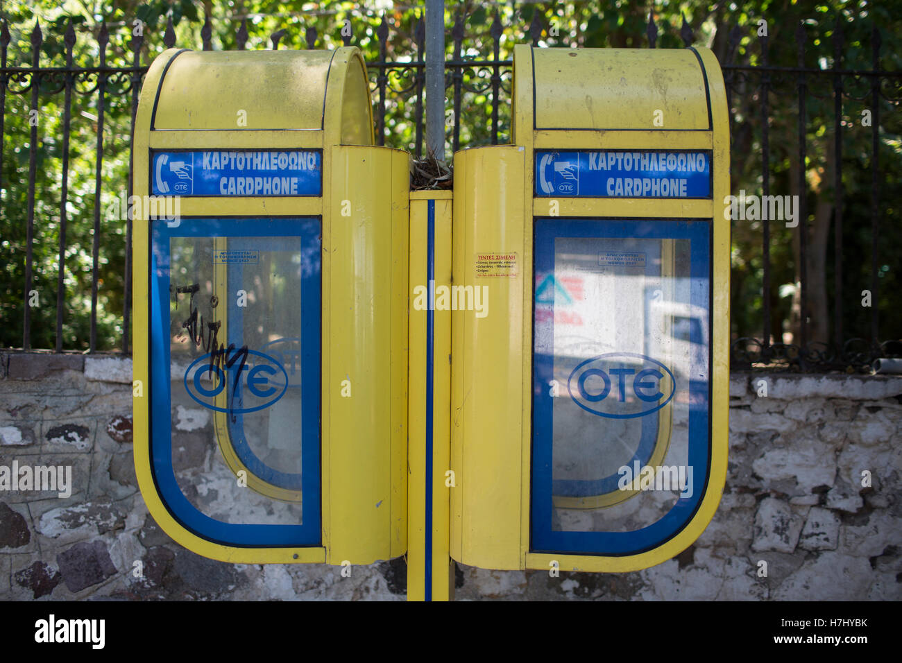 Avvio di telefono in Grecia Foto Stock