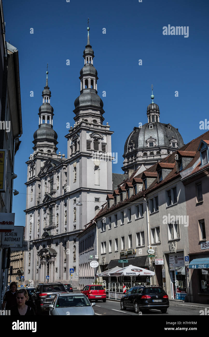 Stift Haug Chiesa, Würzburg, in Germania, in Europa. Foto Stock