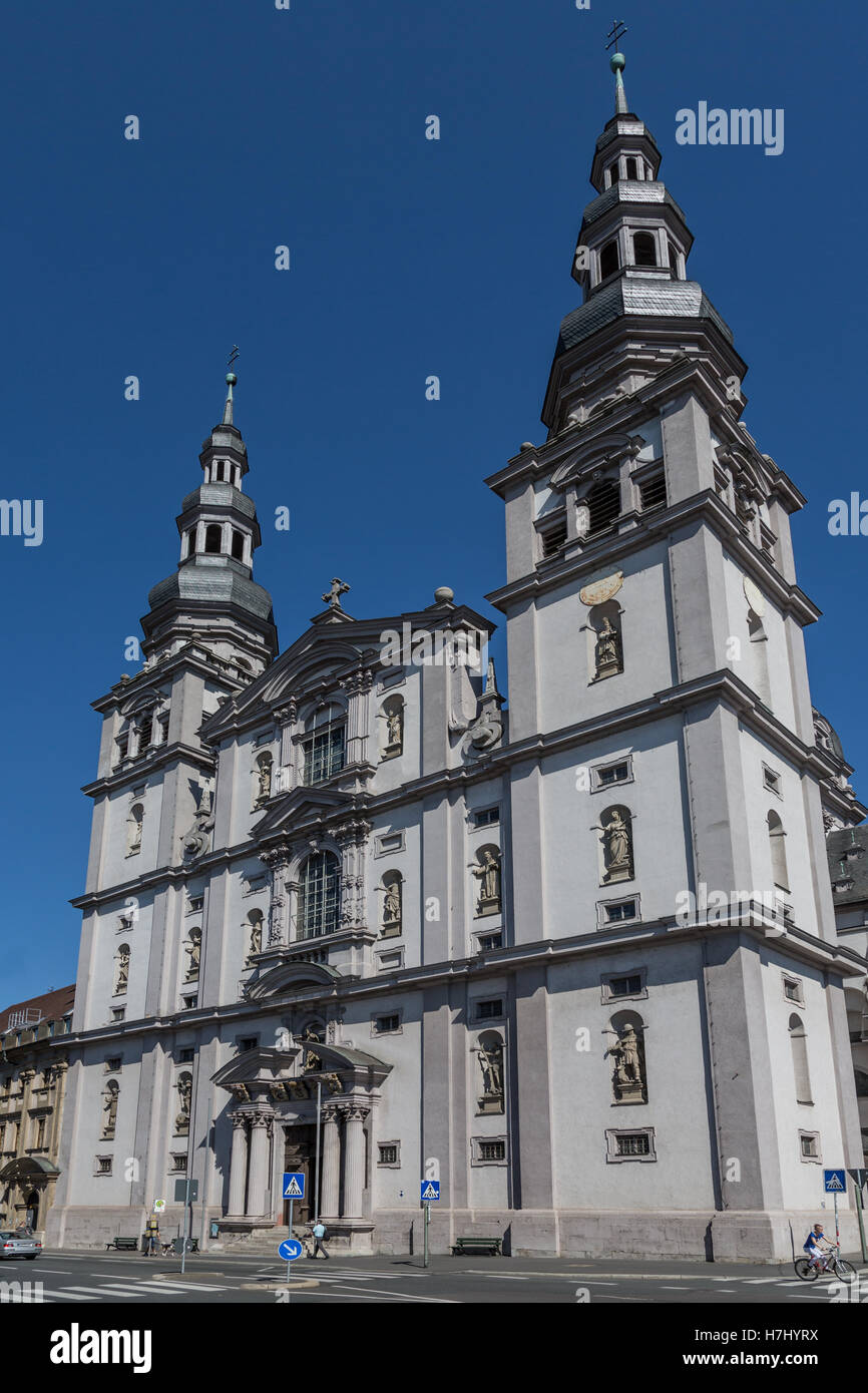 Stift Haug Chiesa, Würzburg, in Germania, in Europa. Foto Stock