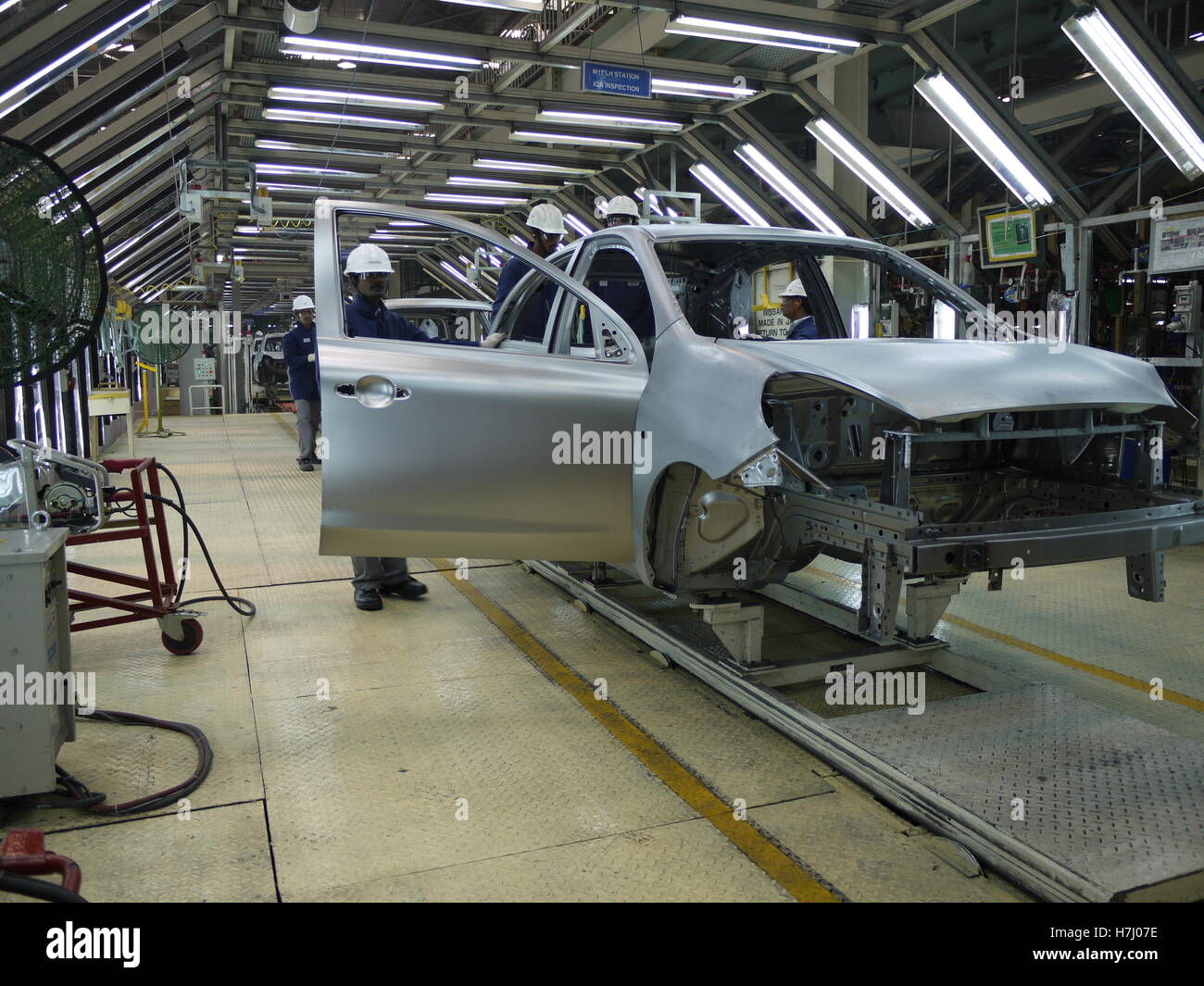 Renault e Nissan stabilimento di Chennai (Madras) produce automobili per il mercato locale ed esportazione Foto Stock