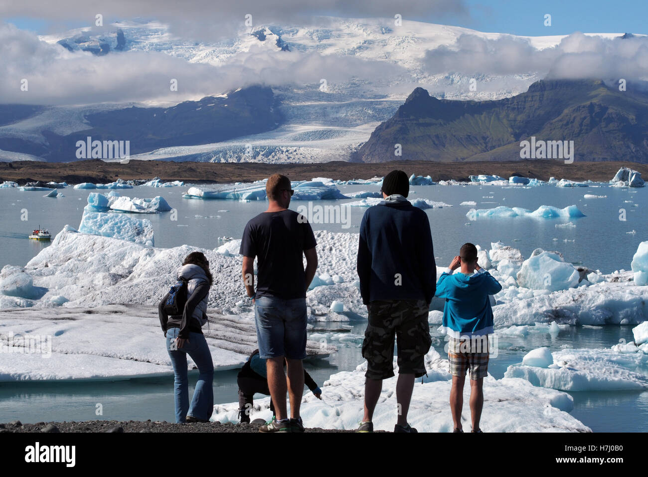 Jökulsárlón laguna iceberg, Islanda Foto Stock