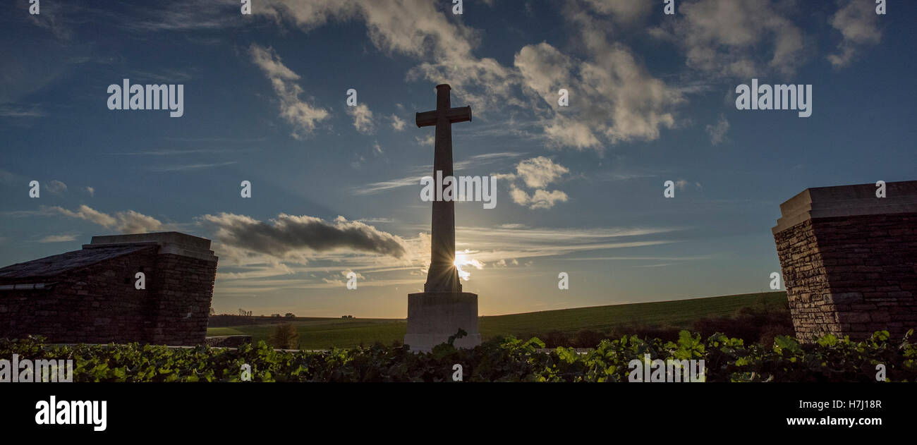 Prima Guerra Mondiale british cimitero. Le somme, Francia Foto Stock