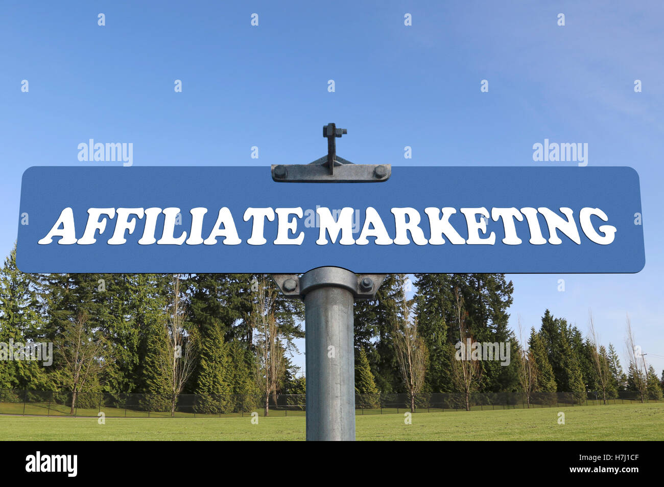 Il marketing di affiliazione cartello stradale Foto Stock