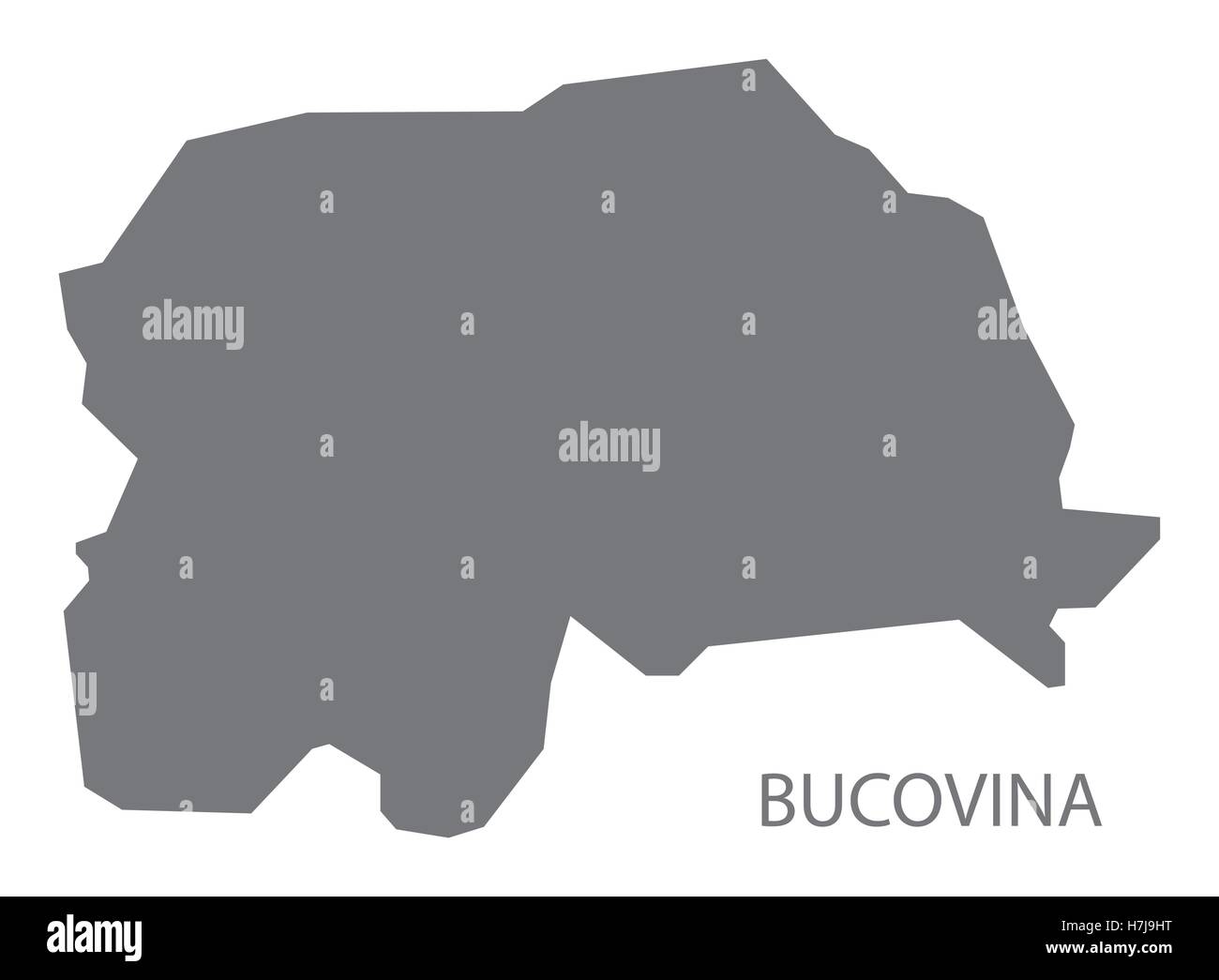 Bucovina Romania Mappa grigio Illustrazione Vettoriale