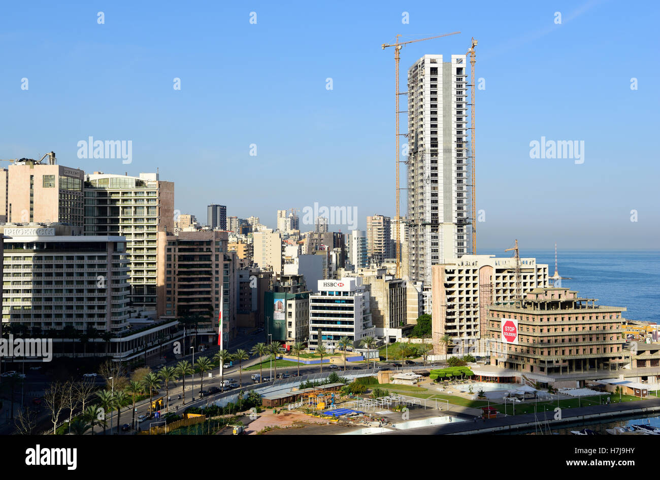 Vista generale su Beirut Beirut, Libano. Foto Stock