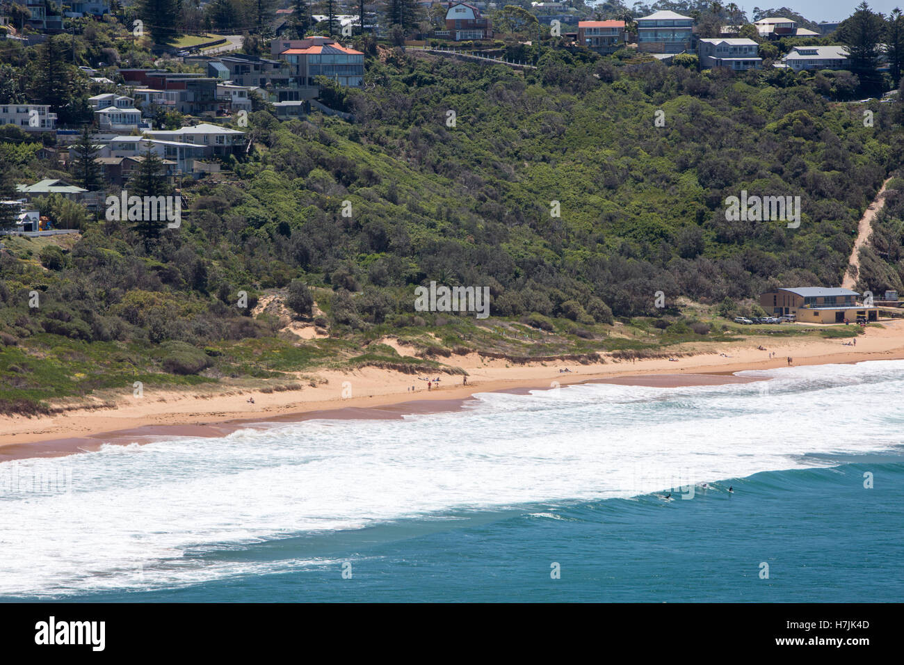 Bungan beach uno di Sydney la famosa Northern Beaches, Nuovo Galles del Sud, Australia Foto Stock