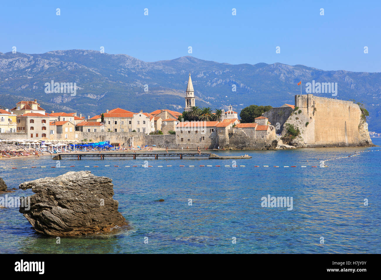 La città vecchia di Budva, Montenegro Foto Stock