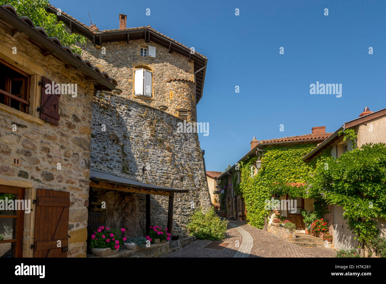 Ternand, villaggio di 'Pierre Dorées', Rhône, Auvergne Rhone Alpes.France, Europa Foto Stock