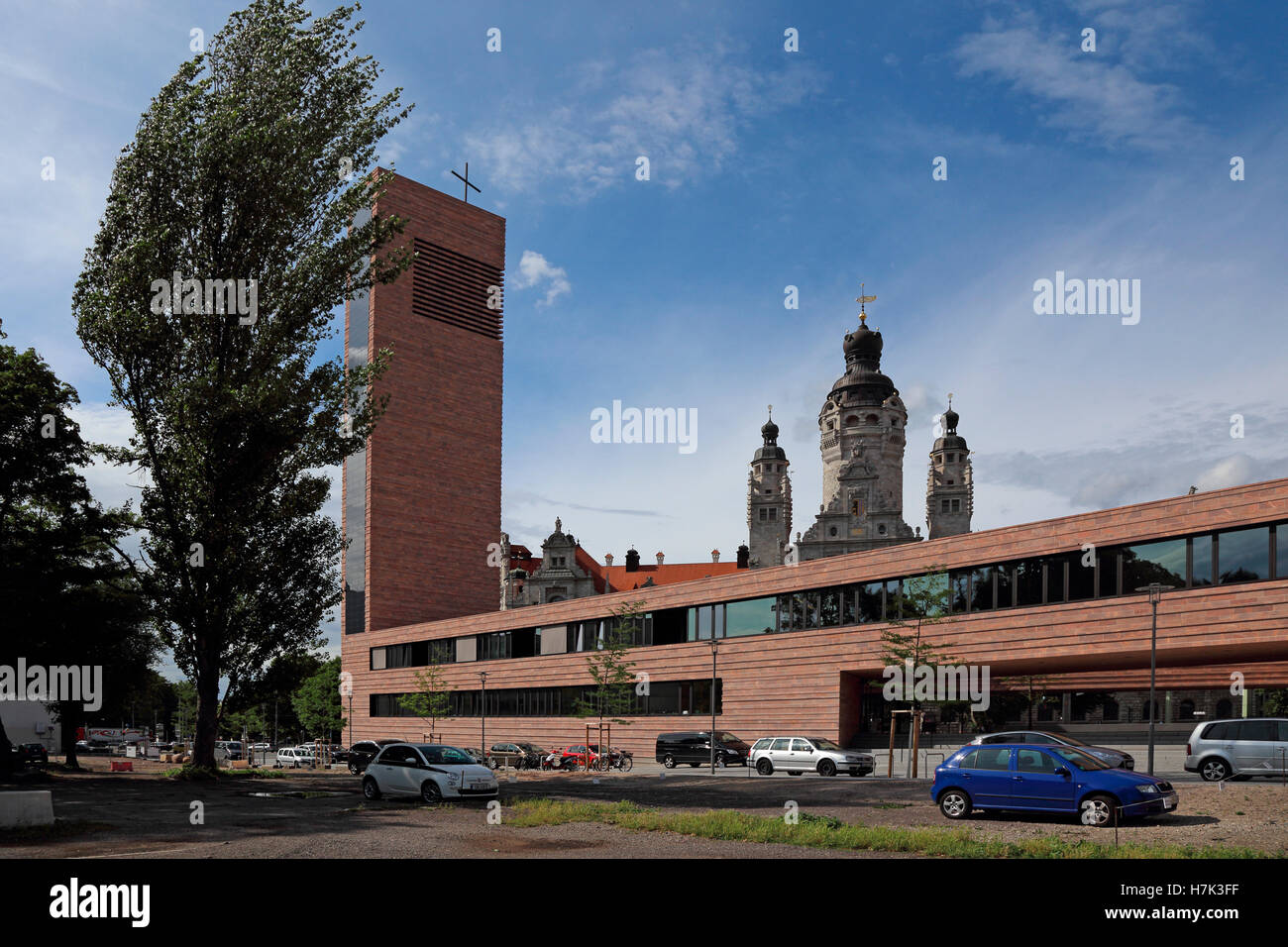 Leipzig Katholische Propstei San Trinitatis Neues Rathaus Il municipio nuovo Foto Stock