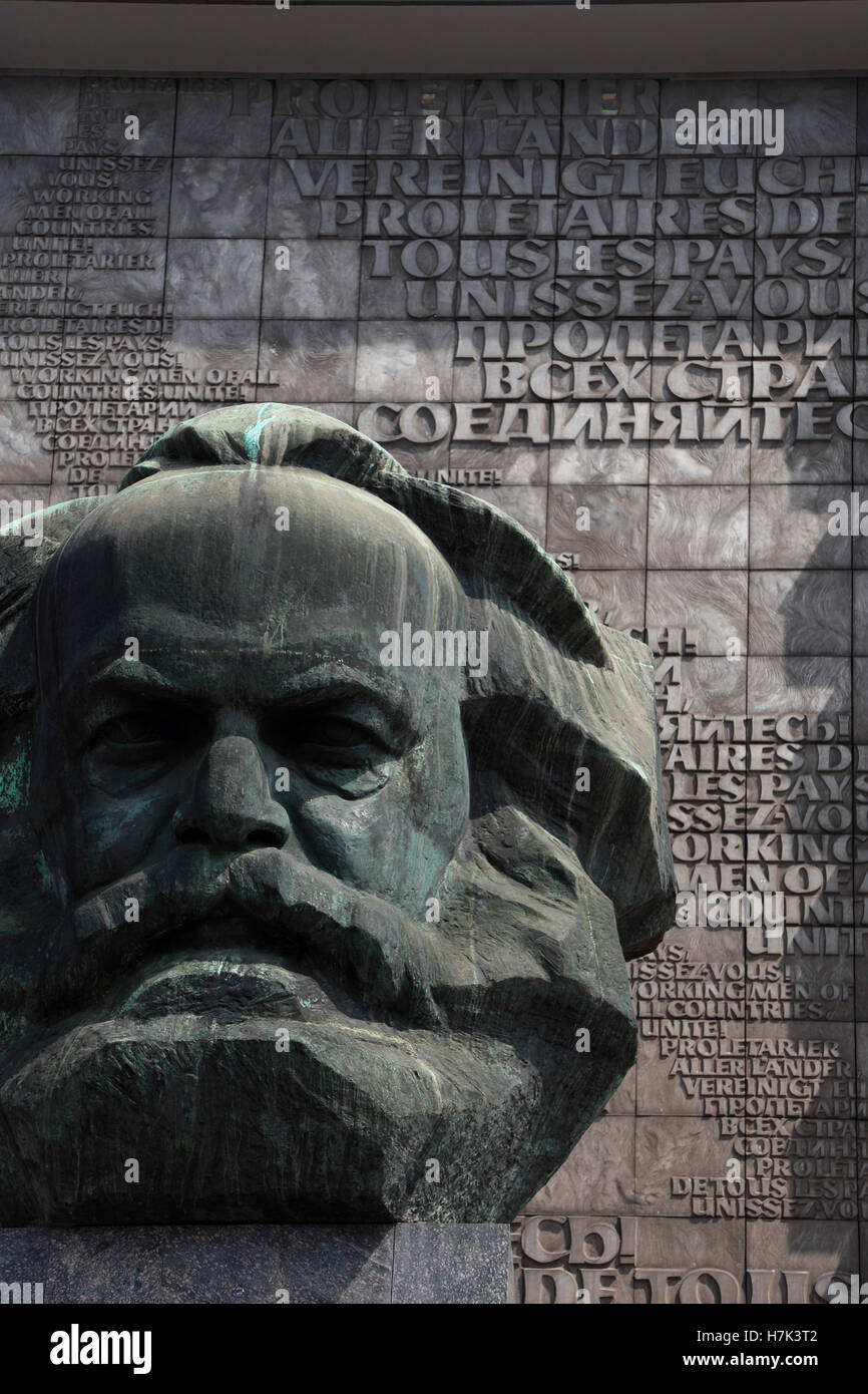 Chemnitz monumento a Karl Marx Foto Stock