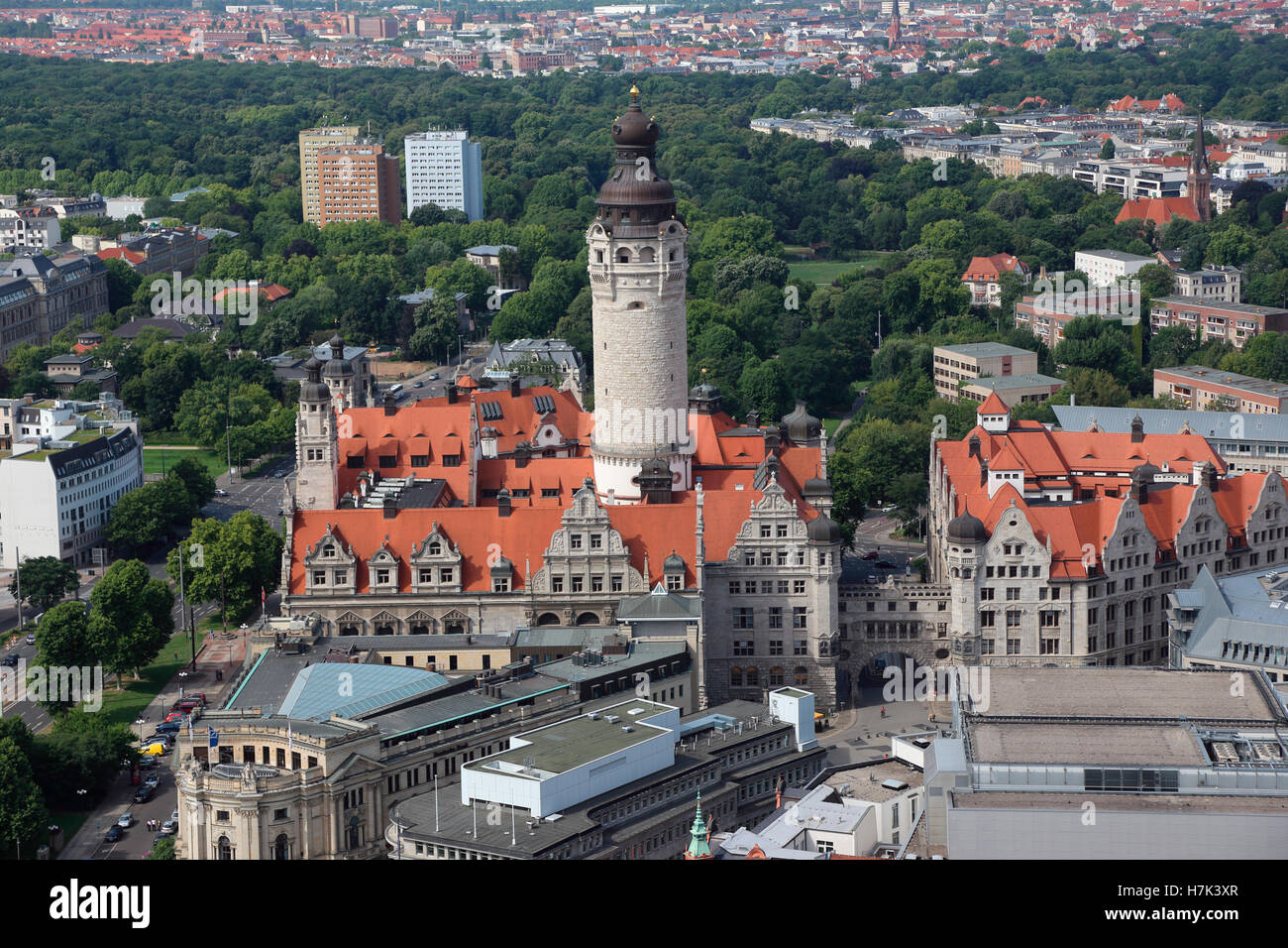 Leipzig Neues Rathaus Il municipio nuovo Foto Stock