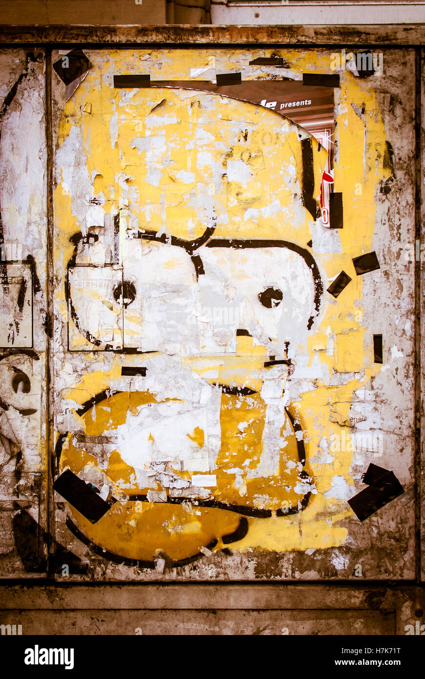 Disegno di Homer Simpson nelle strade di Konstanz, Germania. Foto Stock