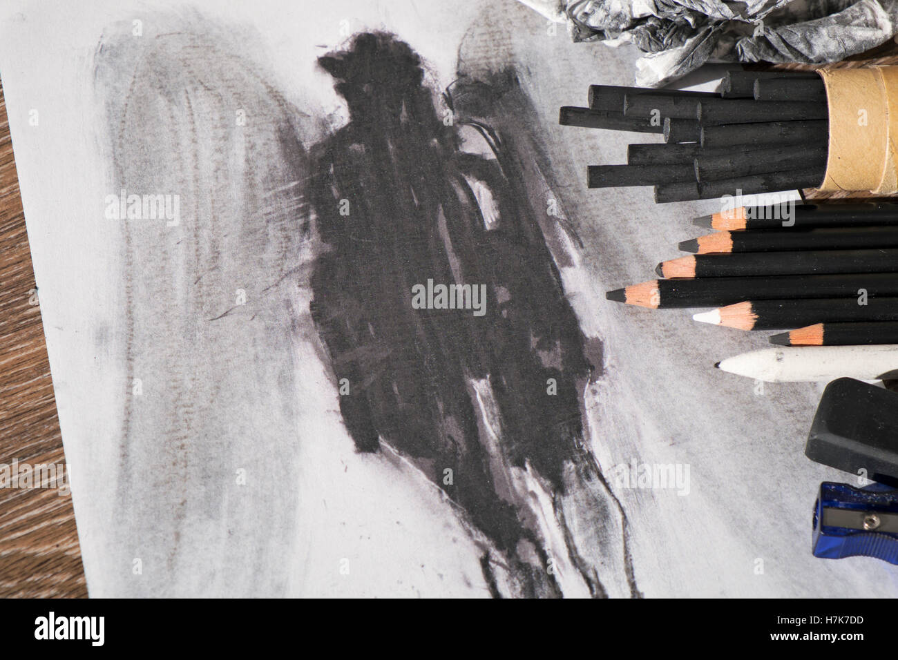Il carbone di opere d'arte Foto Stock