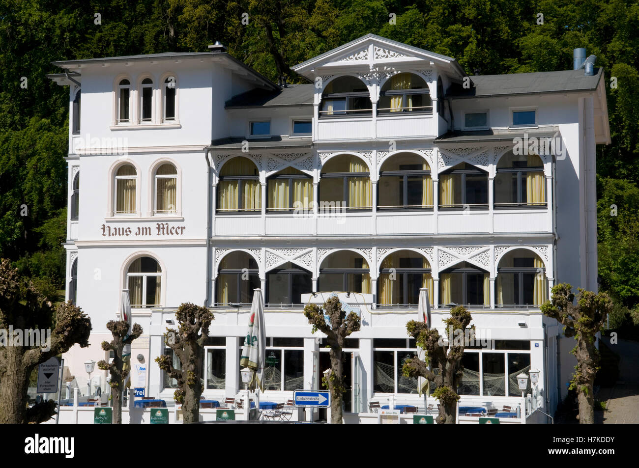 Architettura Resort In Wilhelmstrasse, Haus am Meer, Mar Baltico località di Sellin, Isola di Ruegen Foto Stock