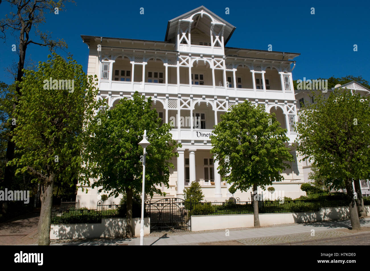 Architettura Resort In Wilhelmstrasse, Mar Baltico località di Sellin, Isola di Ruegen, Meclemburgo-Pomerania Occidentale Foto Stock