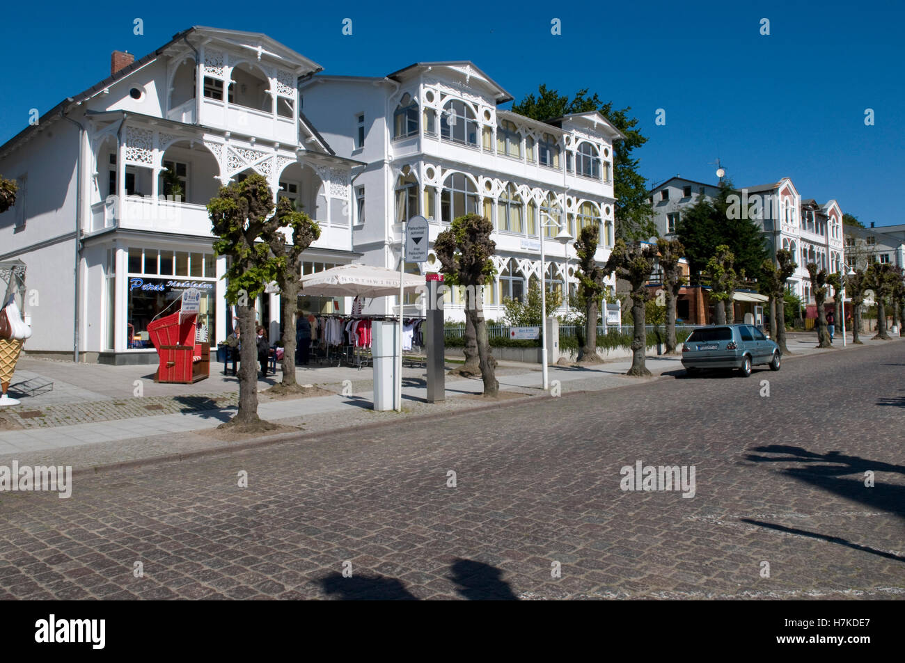 Architettura Resort In Wilhelmstrasse, Mar Baltico località di Sellin, Isola di Ruegen, Meclemburgo-Pomerania Occidentale Foto Stock