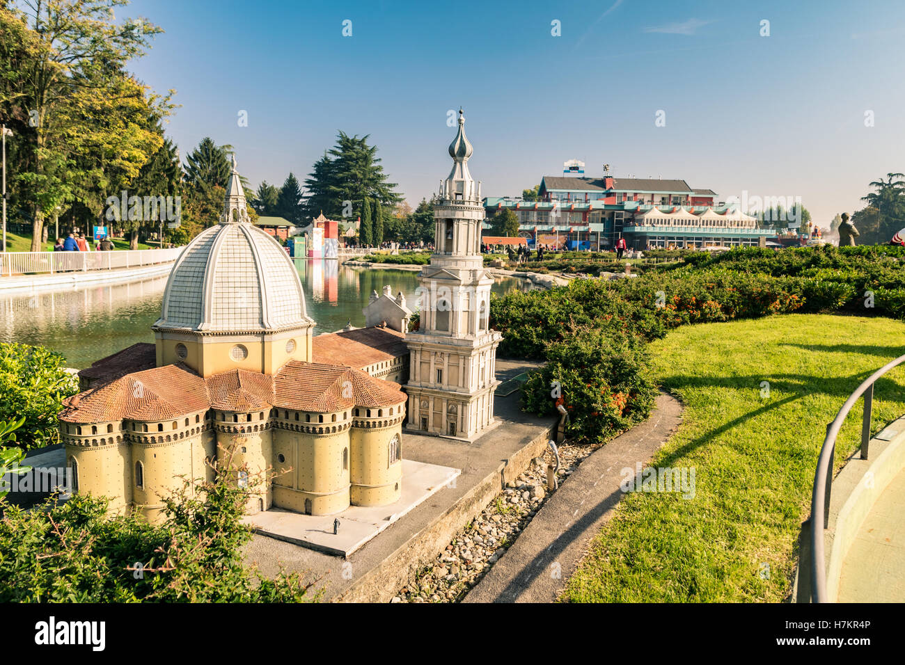 Bergamo, Italia - 30 Ottobre 2016: Leolandia è un parco di divertimenti famoso per la riproduzione in miniatura dell'Italia. Foto Stock