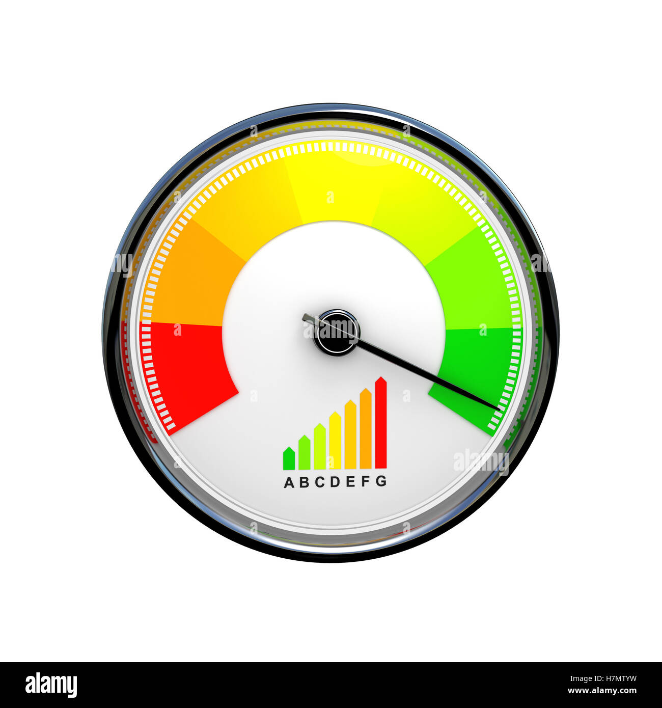 Il tachimetro efficienza energetica 3d rendering immagine Foto Stock