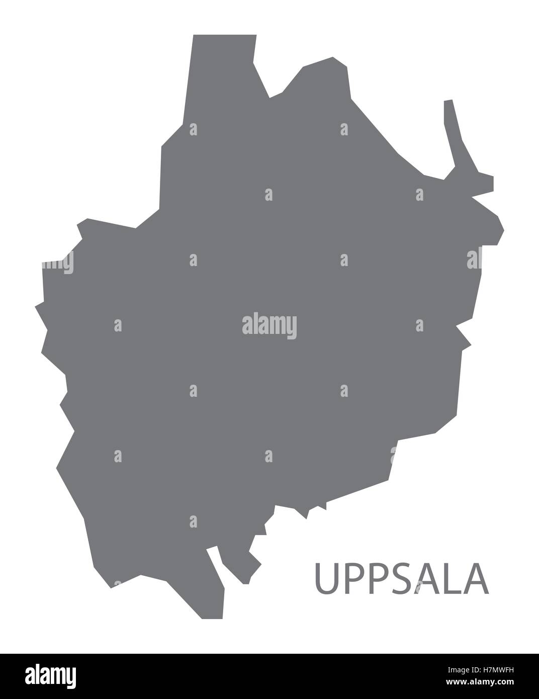 Uppsala Svezia Mappa grigio Illustrazione Vettoriale